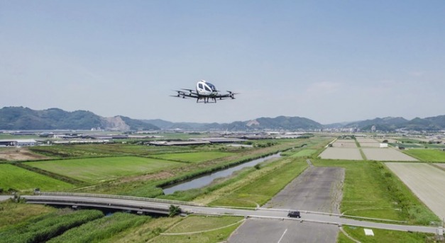 A pilóta nélküli japán légitaxi próbaútja